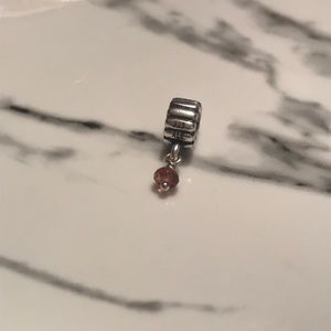 Authentic Pandora Charm - Sterling/Pink Bead